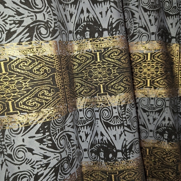 Chico's Sz 3/XL Egyptian Revival Gold Fancy Modernist Jacket Tunic Top Cardigan - Picture 10 of 13